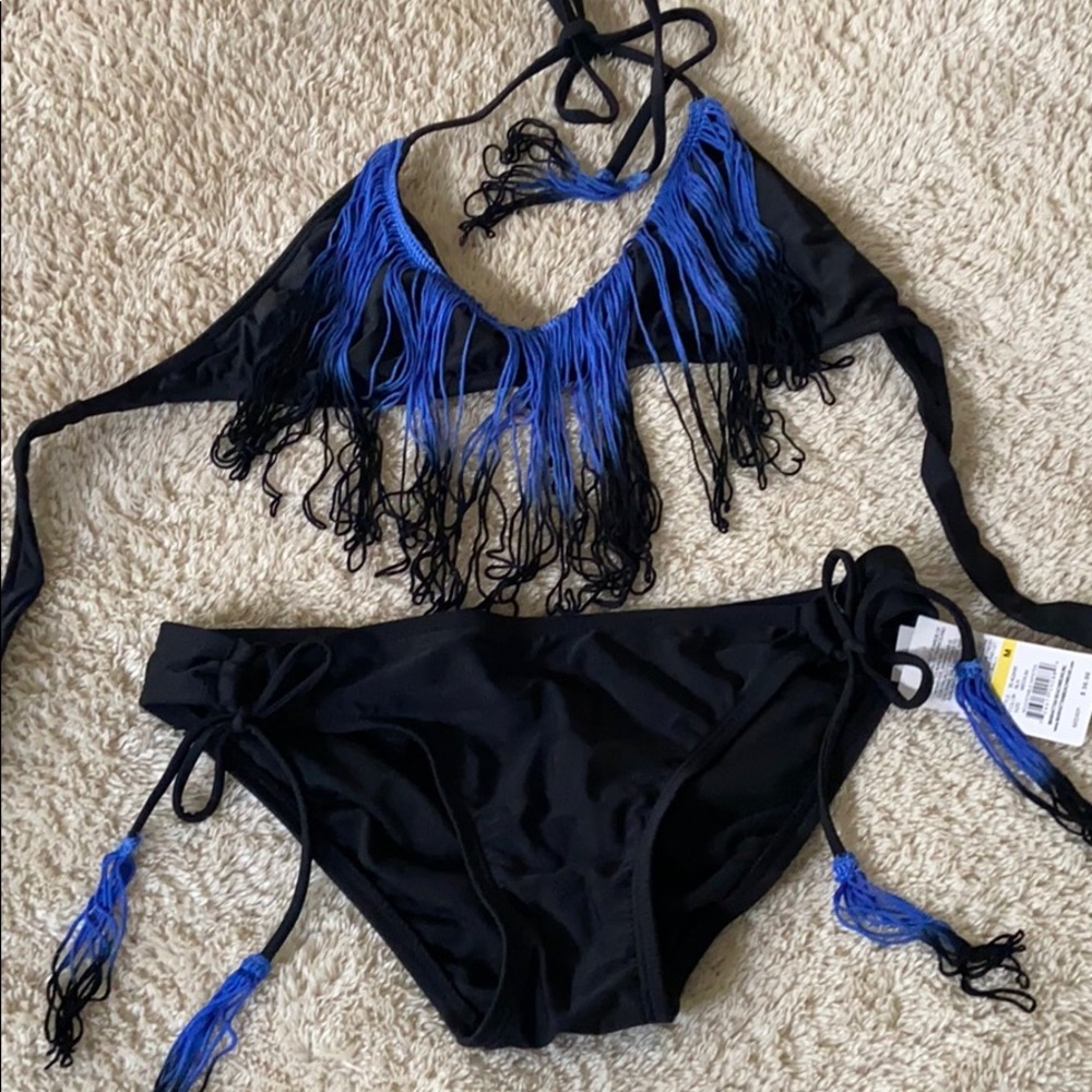 NWT Bikini Lab Ombré fringe bikini